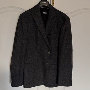 Boss Dark Gray Textured Sport Coat
